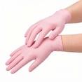 thumbnail image 1 of Pink Nitrile Gloves for Hand Protection, 100 Count Durable Latex-Free Disposable Gloves, Universal Fit Protective Gear for Home and Industrial, 1 of 5
