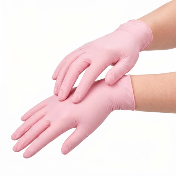 Pink Nitrile Gloves for Hand Protection, 100 Count Durable Latex-Free Disposable Gloves, Universal Fit Protective Gear for Home and Industrial