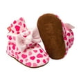 thumbnail image 1 of Pink Non-Slip Walking Shoes For Infants, Heart Design And Soft Sole For Fall Winter Practice, Learning To Walk, Lightweight For Beginners, 1 of 4