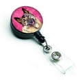 thumbnail image 1 of Pink Norwegian Elkhound Retractable Badge Reel, 1 of 1