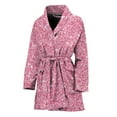 thumbnail image 1 of Pink (Not Real) Glitter Women Bathrobe One Size Univeral Fits Fashion Lightweight Plush Fleece Long Robe For Women, 1 of 3