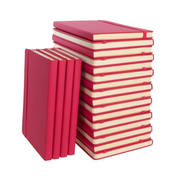 Pink Notebooks 15-Count Pack Wide Ruled, Durable Covers, 70 Sheets Each Bulk School & Office Supplies