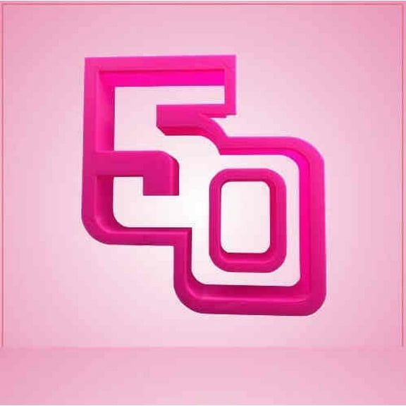 Pink Number 50 Cookie Cutter
