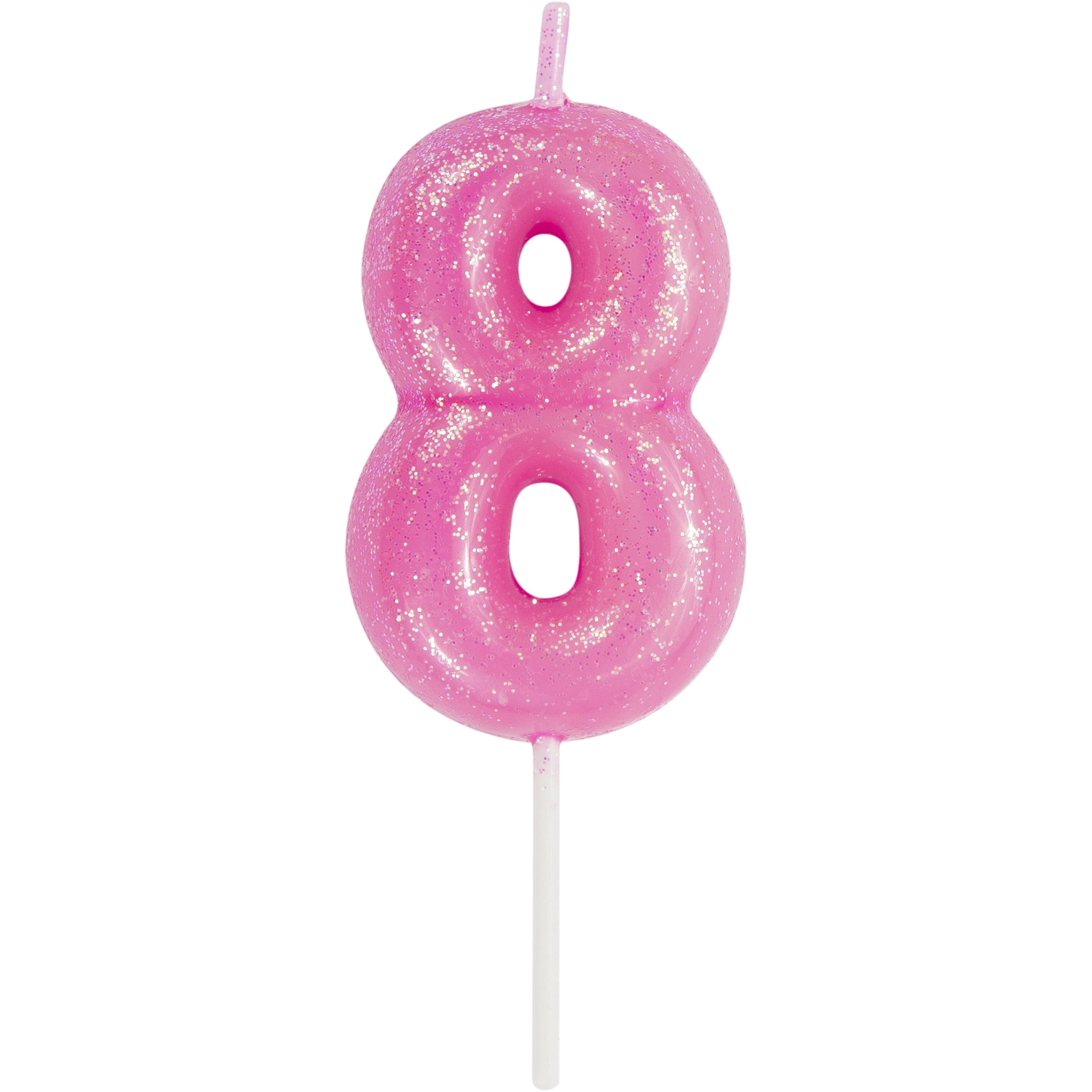 Pink Number 8 Birthday Candle