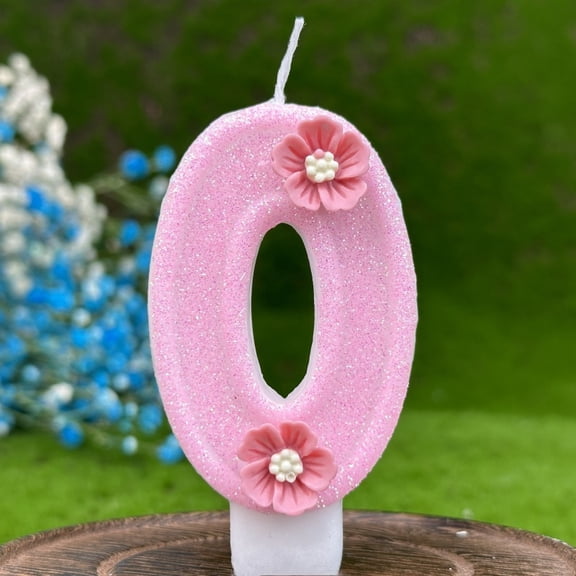 Pink Number Birthday Candle - Customizable Cake Decoration for Girls' Birthday Parties