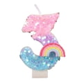 thumbnail image 1 of Pink Number Candle with Rainbow Decoration, Colorful Cartoon Birthday Cake Topper, Creative Party Supplies for Celebration, Anniversary Ornament, Number 3, 1 of 6