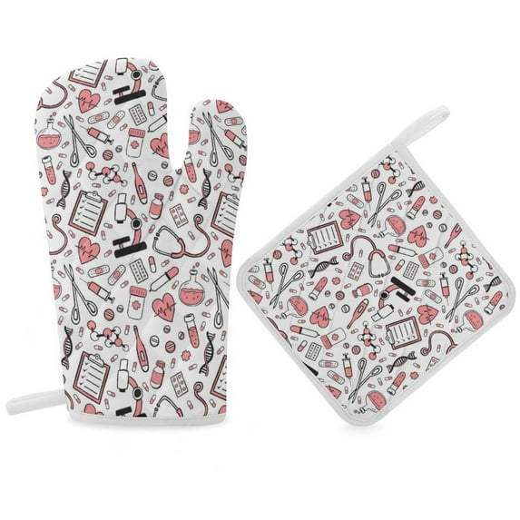 Pink Nurse Tool Background Oven Gloves And Pots Stand Set Oven Gloves And Pot Racks Pot Racks And Oven Gloves Set