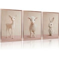 thumbnail image 1 of Pink Nursery Animal Canvas Wall Art Baby Room Cute Posters Prints Pink Deer Sheep Rabbit Paintings Wall Decor Pictures Artwork for Girls Room Bedroom Home Decoration Prepare, 1 of 6