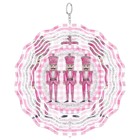 Pink Nutcracker Ballerina 3D Wind Spinner, Christmas Ballet Dance Gift, Hanging Yard Decor