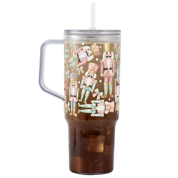 Sip-Sip Hooray! 40 oz Pink Nutcracker Christmas Plastic Tumbler
