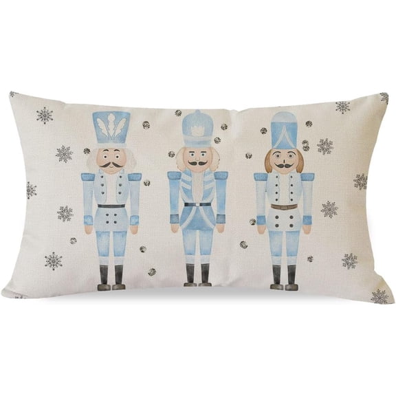 Pink Nutcracker Christmas Pillow Covers 12x20 Modern Farmhouse Christmas Decorations Christmas Lumbar Pillows Decorative Throw Pillows Cases Winter Holiday Decor for Couch Living Room