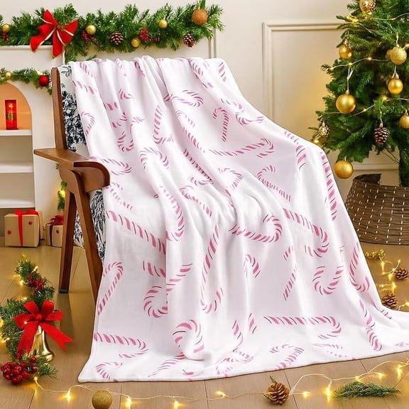 Pink Nutcracker Christmas Throw Blanket Cute Soft Warm Lightweight Christmas Blanket for Sofa Bed Gift Decor