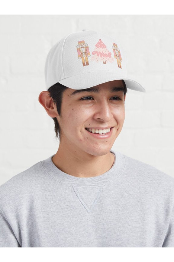 Pink Nutcrackers Candy Tree Baseball Cap, Christmas Holiday Graphic Design, Classic Hat