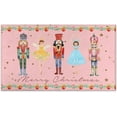 thumbnail image 1 of Pink Nutcrackers Merry Christmas Doormat, Xmas Front Door Mat, Christmas Decorations for Home Seasonal Winter Low-Profile Entrance Rug for Indoor Outdoor 17" x 30" (Pink), 1 of 6