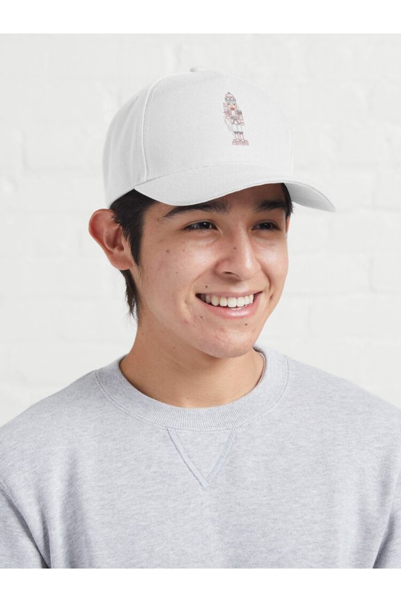 Pink Nutcrackers Walnuts Baseball Cap, Christmas Holiday Pattern Graphic Design, Classic Hat