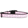 thumbnail image 1 of Pink Nylon Ribbons on White Dog Collar, Large, 1 of 1