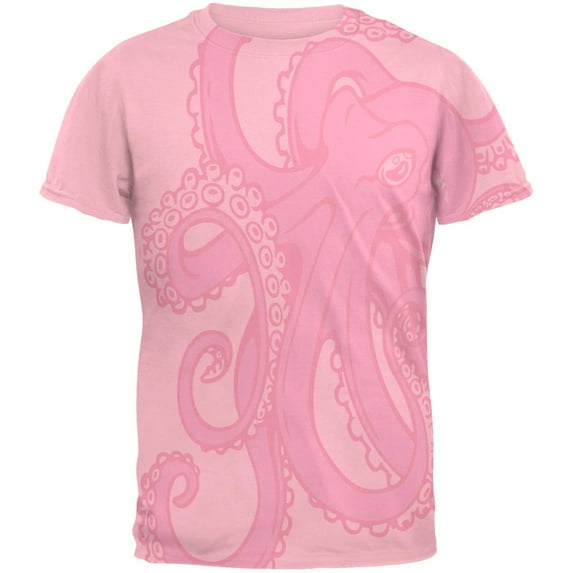 Pink Octopus Ink Mens T Shirt Pink SM