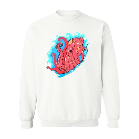 Pink Octopus Sweatshirt Men -Image by Shutterstock, Male Small