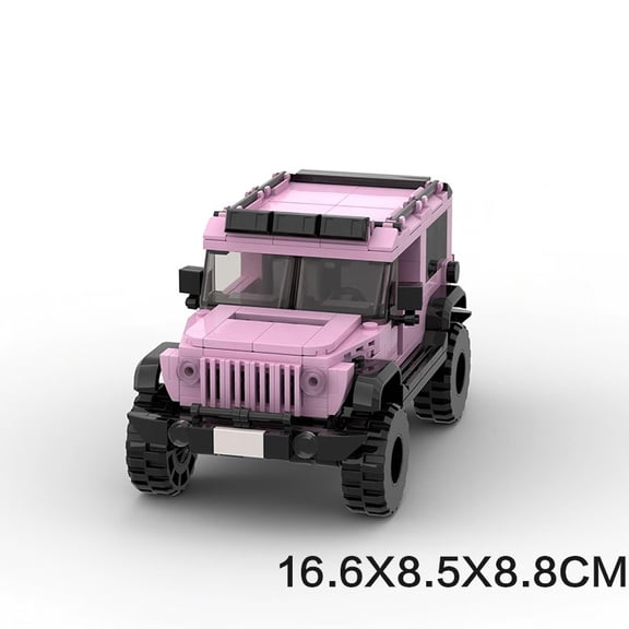 Pink Off-Road Vehicle MOC Building Blocks Display Model