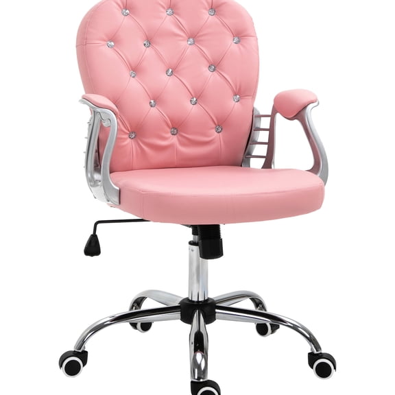 Pink Office Chair with 360° Swivel / Comfortable Break, Lumbar Support