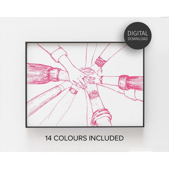 Pink Office Decor, Desk Decor For Women, Teamwork Quotes, Wall Art, Workplace Posters, Colorful Motivational Poster, Girly Posters Home Decor, 8x12 UNFRAMED