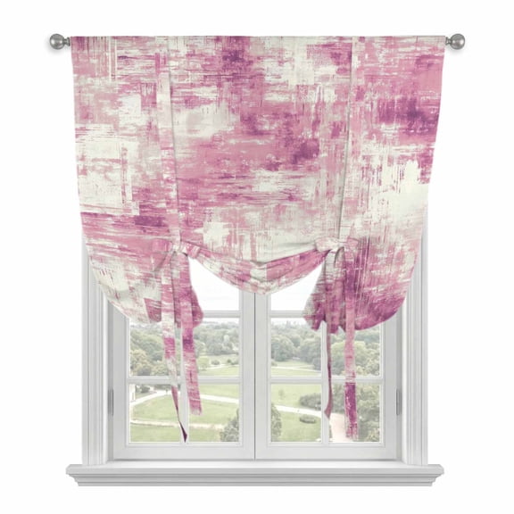 Pink Ombre Balloon Curtains for Windows, Bedroom Curtains 54 Inch Length, Gradient Abstract Art Vintage Tie Up Curtains Panels Thermal Insulated Bathroom Curtains Window 42"x54"