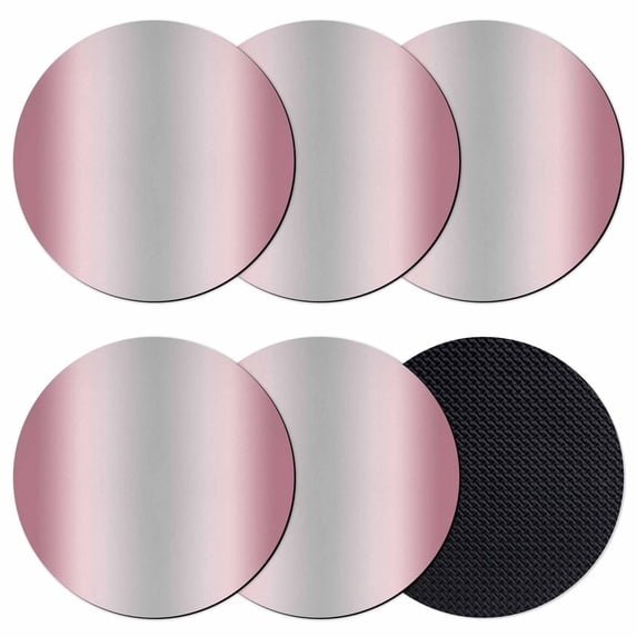 Pink Ombre Coasters Set of 6, Absorbent Coasters for Drinks, Modern Grey Gradient Farmhouse Art Coaster for Desk Coffee Table Protection, Home Decor House Warming Gifts 4"