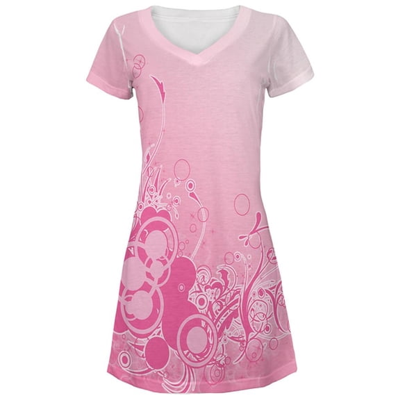 Pink Ombre Day Dream All Over Juniors Beach Cover-Up Dress Multi LG