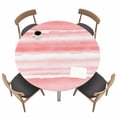 thumbnail image 1 of Pink Ombre Fitted Tablecloth with Elastic Edged, Round Table Cloth for Dining Table, Modern Abstract Art Farmhouse Waterproof Oil Proof Table Cover for Indoor Outdoor 45"-54", 1 of 8