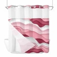 thumbnail image 1 of Pink Ombre No Hook Shower Curtain Waterproof, Bathroom Curtains with Snap in Liners and See Through Top Window, Modern Geometric Abstract Art Moire Hotel Style Bathtub Curtains Shower 72"Wx72"L, 1 of 8