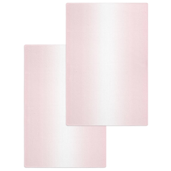 Pink Ombre Kitchen Dish Towels for Drying Dishes Set of 2, Aesthetics Modern Abstract Art Gradient Waffle Weave Microfiber Hand Tea Bathroom Towels Quick Dry & Absorbent Towel 15.7x23.6