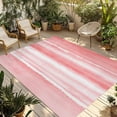 thumbnail image 1 of Pink Ombre Outdoor Rug for Patio/Deck/Porch, Non-Slip Large Area Rug 5 x 7 Ft, Modern Abstract Art Farmhouse Indoor Outdoor Rugs Washable Area Rugs, Reversible Camping Rug Carpet Runner, 1 of 8