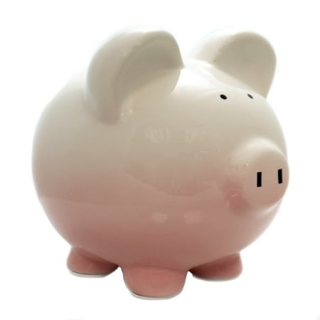 Pink Ombre Piggy Bank - One Bank 7.75 Inch, Ceramic - Save Money 3707PK