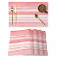 thumbnail image 1 of Pink Ombre Placemats Set of 6, Modern Abstract Art Farmhouse Placemats for Dining Table, Place Mats for Kitchen Tabletop, Waterproof Wipeable Dining Table Mats Set, 1 of 9