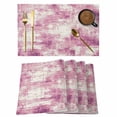 thumbnail image 1 of Pink Ombre Placemats Set of 8, Gradient Abstract Art Vintage Placemats for Dining Table, Place Mats for Kitchen Tabletop, Waterproof Wipeable Dining Table Mats Set, 1 of 9