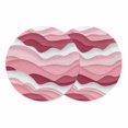 thumbnail image 1 of Pink Ombre Round 15 Inch Placemats Set of 2, Modern Geometric Abstract Art Moire HeatResistant Non Slip Place Mats for Dining Table, Wipeable Braided Kitchen Table Mats for Housewarming, 1 of 9