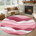 thumbnail image 1 of Pink Ombre Round Area Rug 7 FT, Non Slip Living Room Area Carpet, Modern Geometric Abstract Art Moire Washable Soft Circular Rug Non-Shedding Floor Carpet for Bedside Office Play Room Classroom, 1 of 9