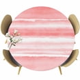 thumbnail image 1 of Pink Ombre Round Tablecloth, Fitted Table Cover with Elastic for 36"-44" Round Tables, Modern Abstract Art Farmhouse Table Cloth Outdoor Indoor Dinning Party Waterproof Tablecloths, 1 of 7