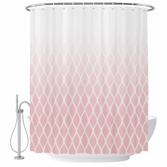 Pink Ombre Stripe Shower Curtain, Waterproof Shower Curtains for Bathroom, Modern Abstract Art Gradient Striped Washable Fabric Bathtub Curtain Set Bath Decor with 12 Hooks Standard 72"x72"