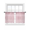 thumbnail image 1 of Pink Ombre Striped Sheer Curtains 2 Panels Set Modern Abstract Art Sheer Window Curtains Light Filtering Rod Pocket Voile Drapes for Bedroom Living Room 52"x54", 1 of 8