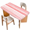 thumbnail image 1 of Pink Ombre Table Cloths for 4 Foot Rectangle Tables, Modern Abstract Art Farmhouse Patio Waterproof Elastic Fitted Tablecloths, Washable Rectangular Table Cover for Camping, 1 of 8