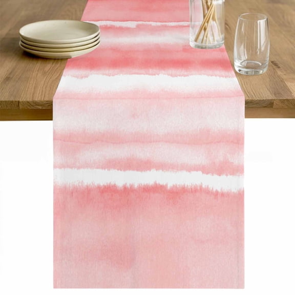 Pink Ombre Table Runner 36 Inches Long Farmhouse Dress Scarves, Modern Abstract Art Farmhouse Dining Tablerunner for Coffee Table/Kitchen Island/Party Décor, Small 13" x 36"