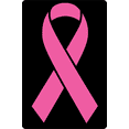 thumbnail image 1 of Pink On Black Cancer Ribbon Great Gift Idea Decal Sticker2 Pack 5 Inch Stickers S11790, 1 of 3