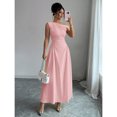 thumbnail image 1 of Pink One Shoulder Asymmetric Maxi Dress With Ruched Waist, Elegant Formal Evening Dress For Casual Vacations And Romantic Dates, 1 of 6