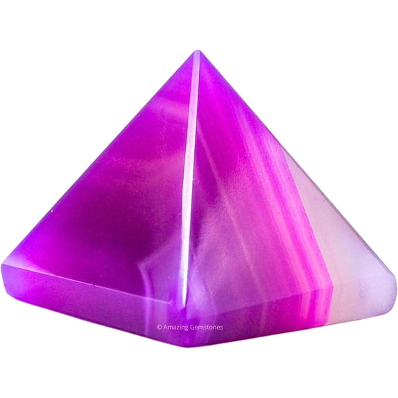 Pink Onyx Pyramid Crystal Healing Stones - 1" Inch