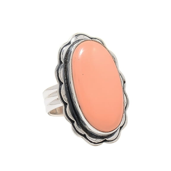 Pink Opal 925 Sterling Silver Ring, 25X13 mm Oval Gemstone Ring, Pink Ring, Christmas Gift, Unique Jewelry Ring, Adjustable Ring V12889R2064186