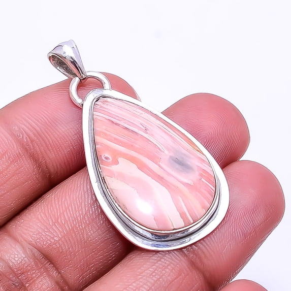 Pink Opal -Australia 925 Sterling Silver Pendant 1.76", Pink Pink Opal Pendant P_9362_376_11