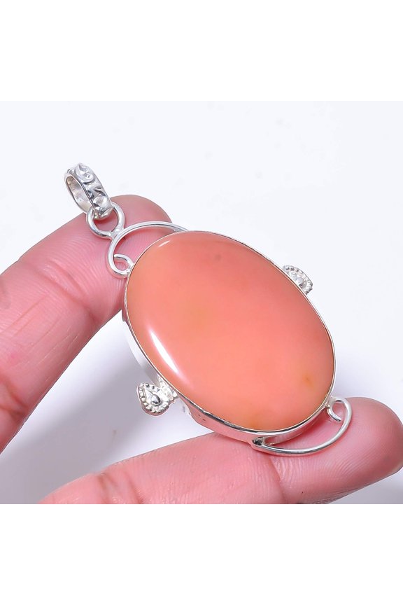 Pink Opal - Australia Designer Handmade 925 Sterling Silver Pendant 2.42" P41