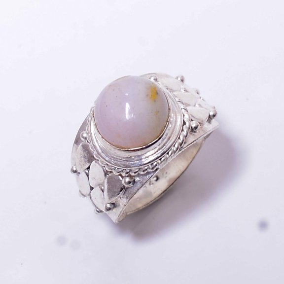 Pink Opal - Australia Gemstone 925 Sterling Silver Handmade Ring S.7 R4