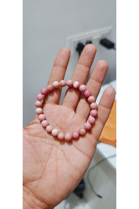 Pink Opal Bracelet 8mm| Natural Ethiopian Opal Ethiopian Opal Beads Bracelet|Pink Fire Opal Dainty Bracelet| Genuine Opal Bracelet| 7.5 Inch
